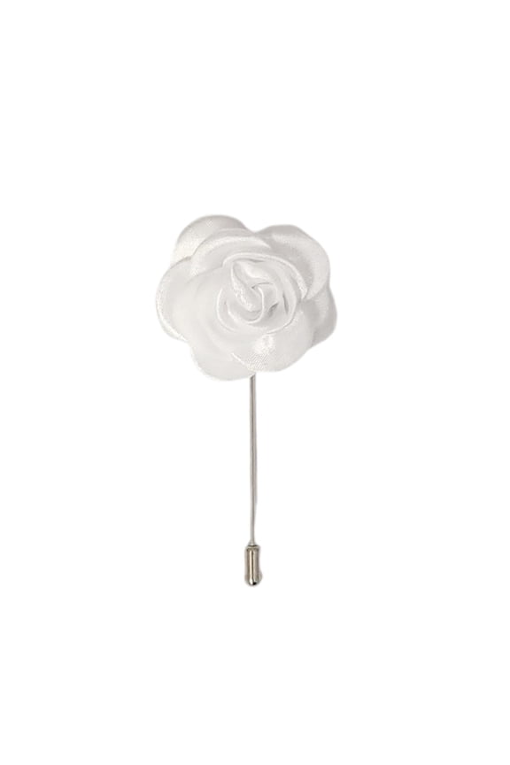 Solid White Floral Lapel Pin