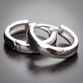 thumbnail image 1 of Solid White Gold Plated 925 Sterling Silver Small Unisex Huggie Hoop Earrings, 1 of 5