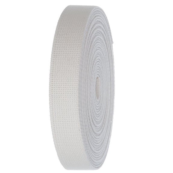 Solid White Heavy Canvas Webbing Roll 1.25" Width Durable Strap for Belts, Bags, Crafts