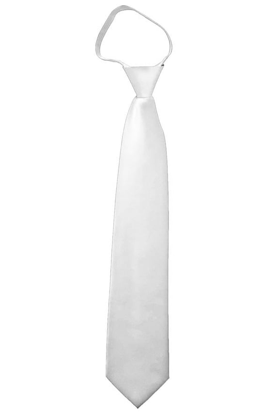 Solid White Men's 17" Zipper Tie