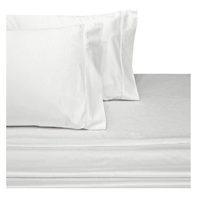 Solid White Queen Size Microfiber Attached Waterbed Sheets with Pole