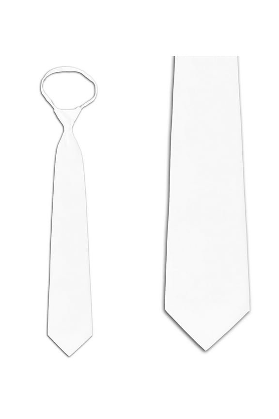 Solid White Zipper Tie Mens Pre-Tied Necktieā¦