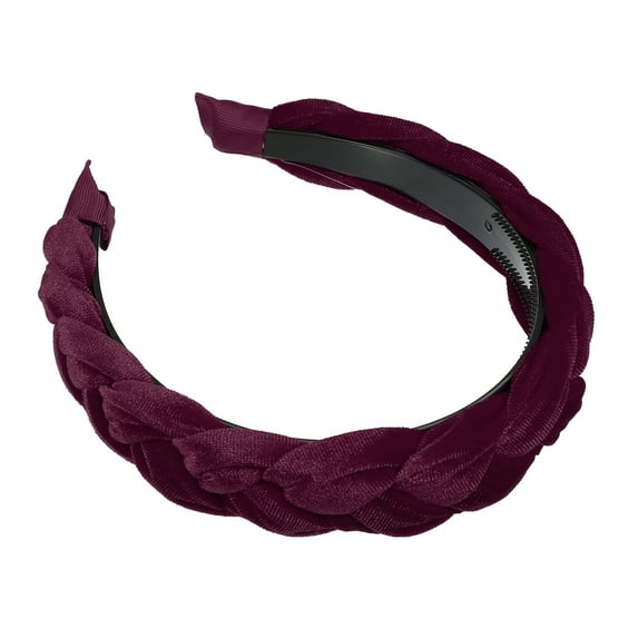 Solid Wide Headbands Non-slip Fashion Wine Red Hair Hoop 1.18inch Wide for Girl Women