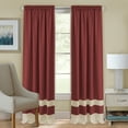 thumbnail image 1 of Solid Window Curtain Panel Double Layered Rod Pocket Panel, Tier & Valance Set, 1 of 3