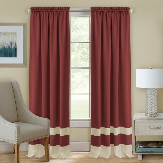 Solid Window Curtain Panel Double Layered Rod Pocket Panel, Tier & Valance Set