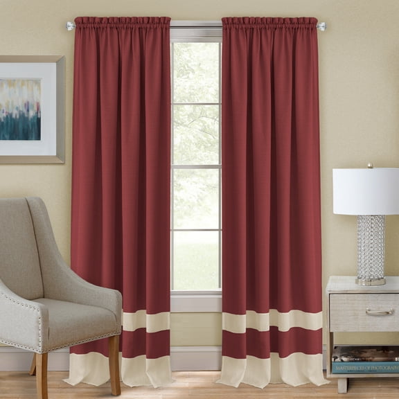 Solid Window Curtain Panel Double Layered Rod Pocket Panel, Tier & Valance Set