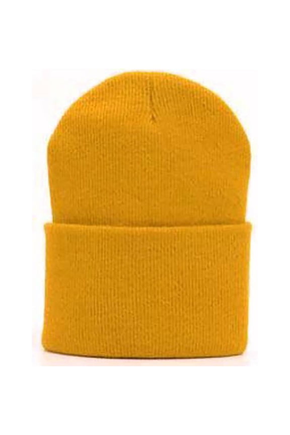 Solid Winter Long Beanie, Gold