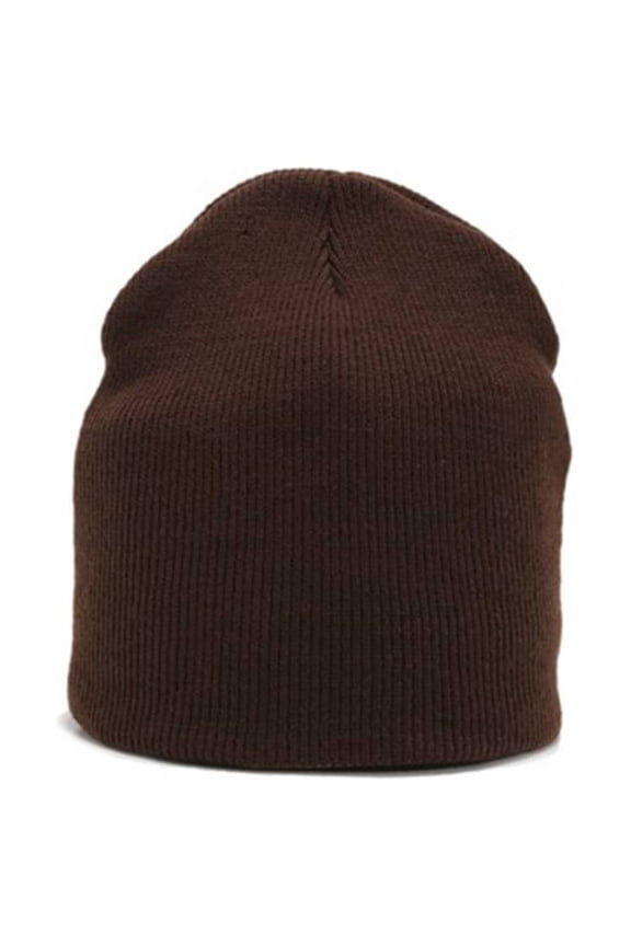 Solid Winter Plain Short Beanies - Brown