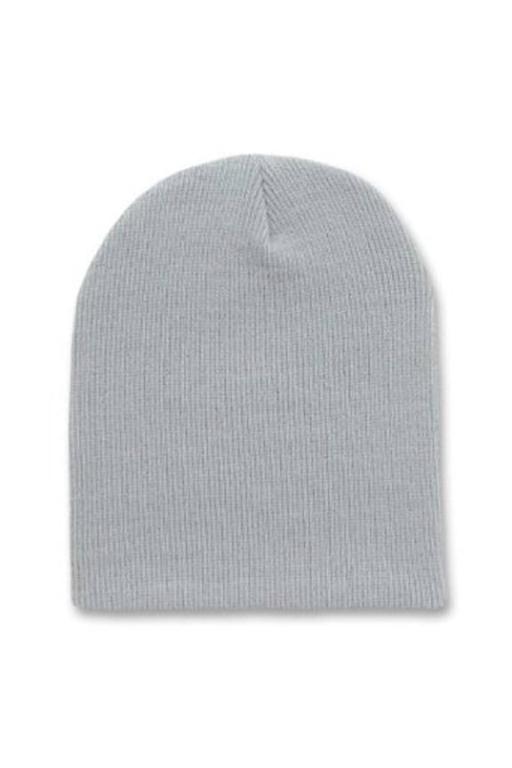 Solid Winter Plain Short Beanies - Gray