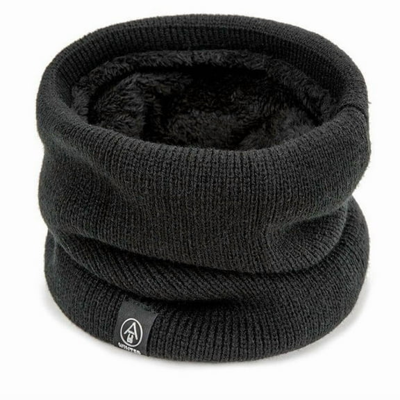 Solid Winter Plush Muffler Woolen Knitting for Women Fleece Ring Bandana Scarf Neck Warmer Buff Thick Cashmere Headband Ski Mask