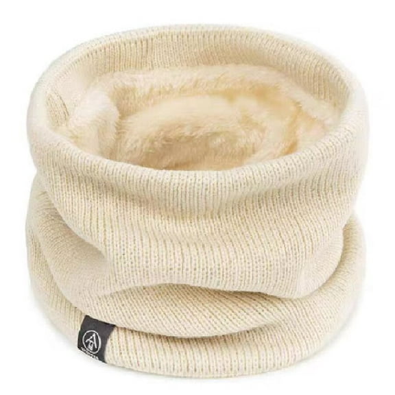 Solid Winter Plush Muffler Woolen Knitting for Women Fleece Ring Bandana Scarf Neck Warmer Buff Thick Cashmere Headband Ski Mask