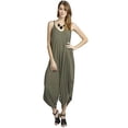 thumbnail image 1 of Solid Women Harem Overall Summer Spagehtti Straps Jumpsuit Romper (Medium, Olive), 1 of 3