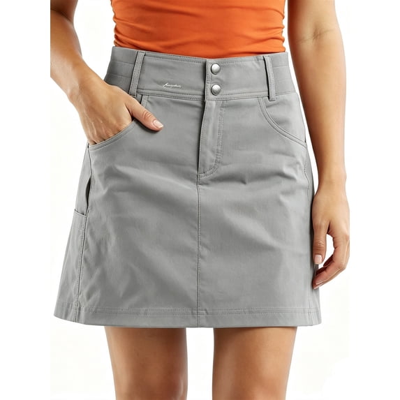 Solid Women's Athletic Running Relaxed Fit Tennis Skirts with Shorts Pockets Golf Hiking Skorts