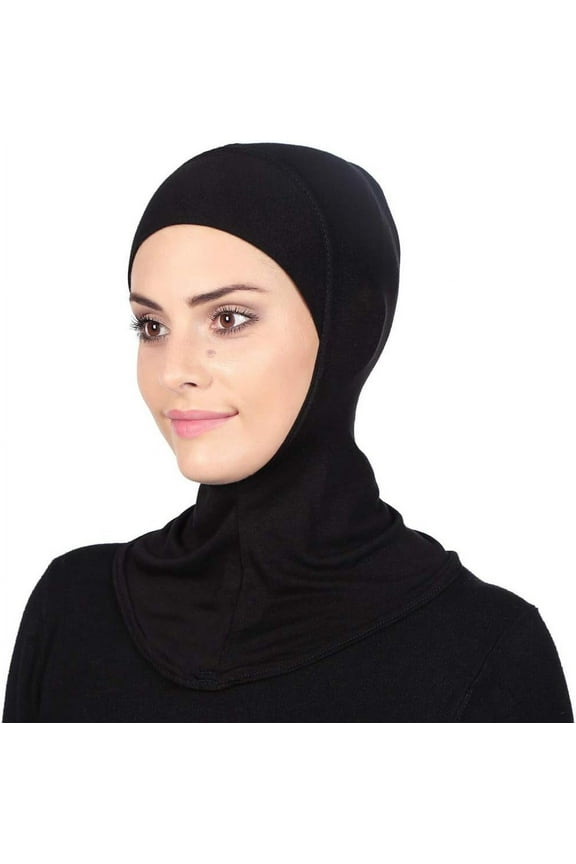 Solid Women's Muslin Hijab Sport Head Scarf Plain Under Scarf Muslimah Turban Cap Scarf Ramadan Accessory