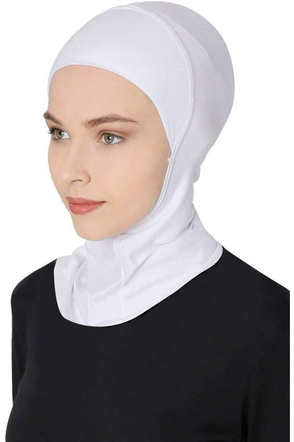 Solid Women's Muslin Hijab Sport Head Scarf Plain Under Scarf Muslimah Turban Cap Scarf Ramadan Accessory