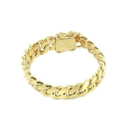 FROST NYC Solid Womens Miami Cuban Link Bracelet 10K/14K Yellow Gold