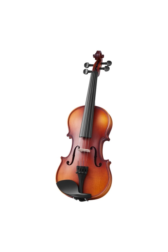 Beginner's 1/4 Size Fiddle Set in Brown Solid Wood Violin with Protective Case and Rosin Included