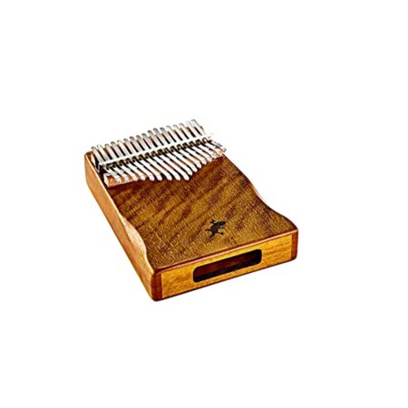Solid Wood 17 Key Kalimba - C Major - Front Soundhole - Lizard Laser Inlay - withCover Bag, Tuning Hammer, Polish Cloth & Deluxe Case