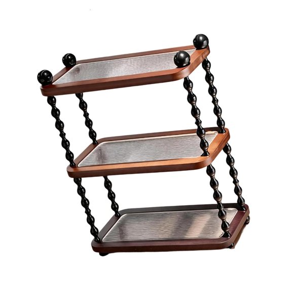 Solid Wood 3 Level Shelf For Bathroom conceit Bedroom Countertop deck