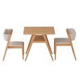 thumbnail image 1 of Solid Wood 3-Piece Bistro Dining Table Set, Bistro Stacking Table and Chairs Set of 2 with Padded Seat, Dinette for Kitchen, Dining Room, Patio, Tavern, Balcony (Natural), 1 of 10