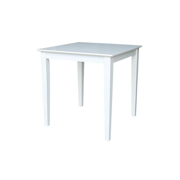 Solid Wood 30 inch Square Dining Table in White