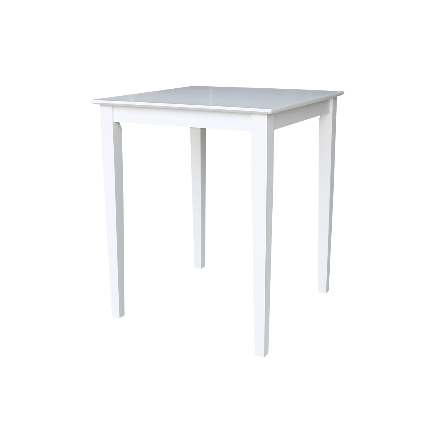 Elegant White Rubberwood 30" Square Counter Height Dining Table