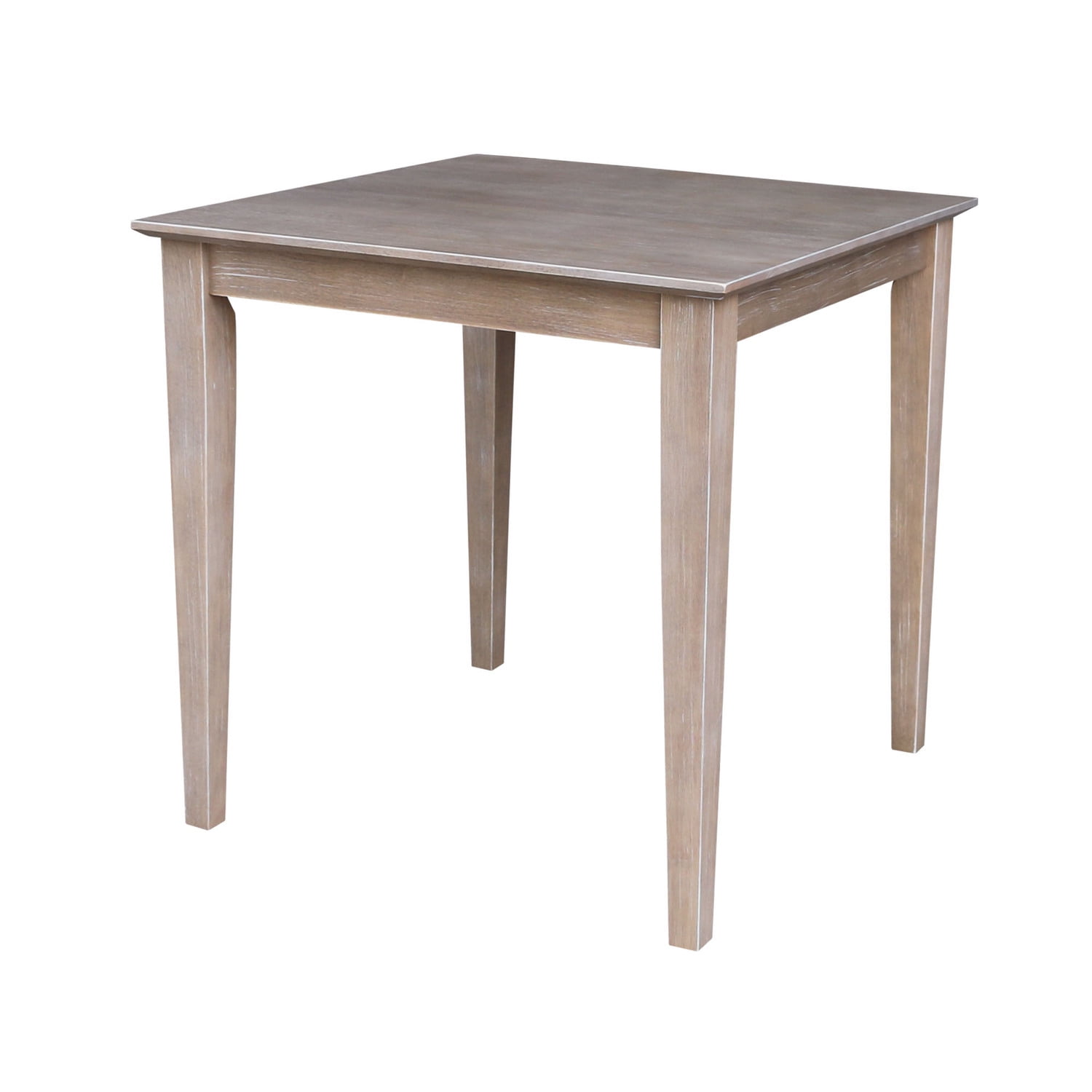 Transitional Solid Wood 30" Square Dining Table in Washed Gray