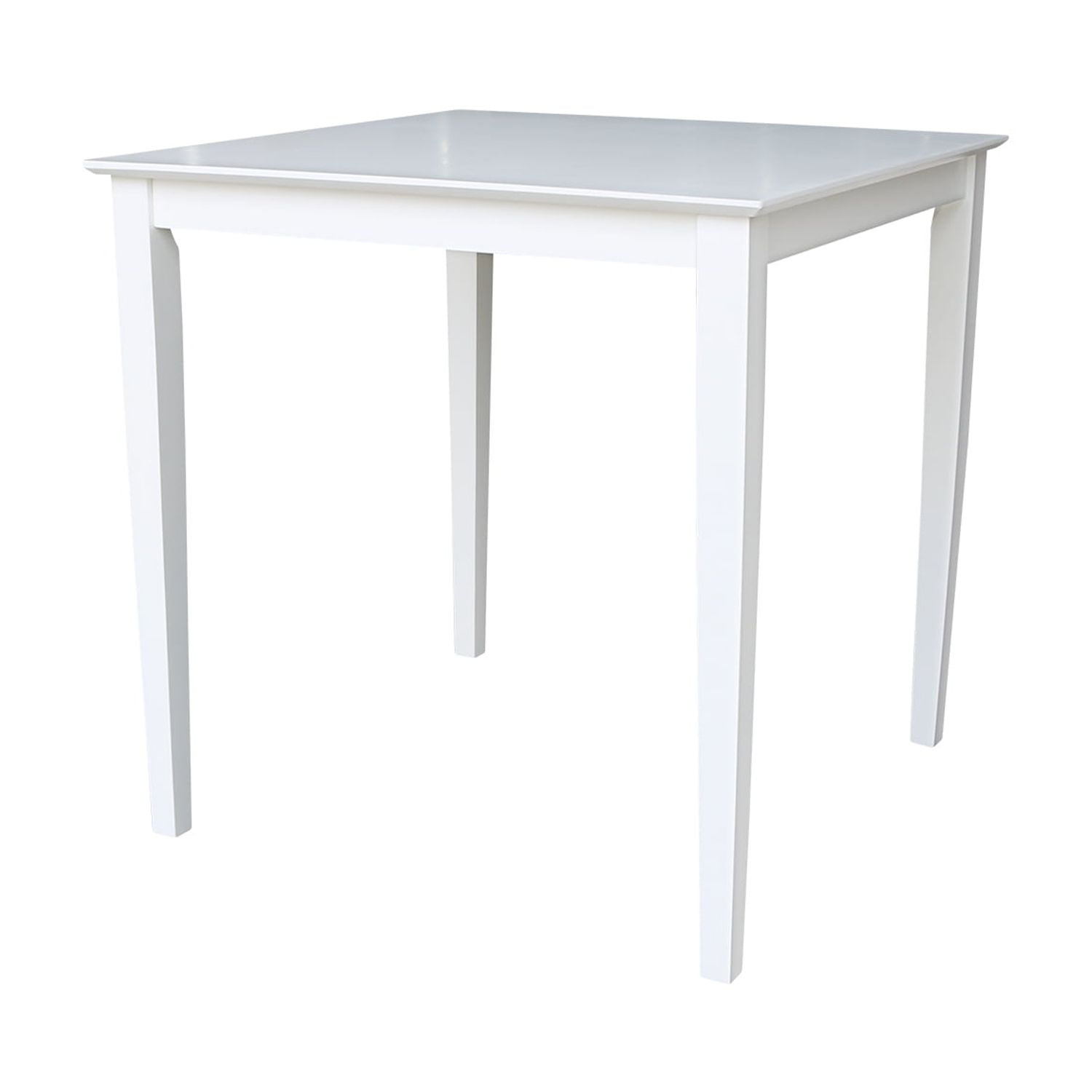 White Solid Wood 36" Square Counter Height Dining Table