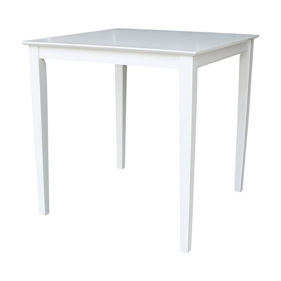 Solid Wood 36 inch Square Dining Table in White