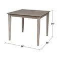 thumbnail image 1 of Solid Wood 36" x 36" Dining Table in Washed Gray Taupe, 1 of 10