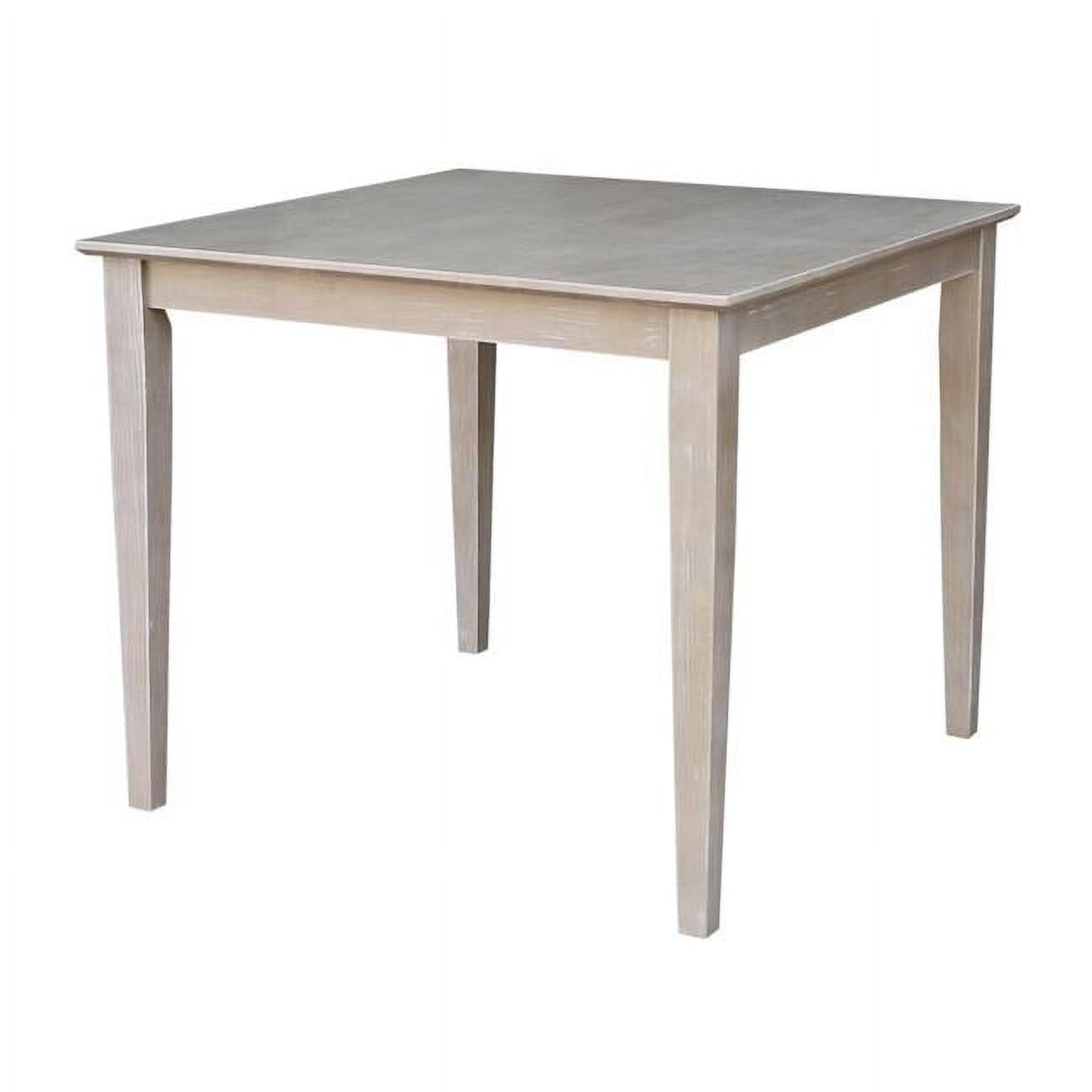 Elegant Weathered Gray Solid Wood 36" Square Dining Table