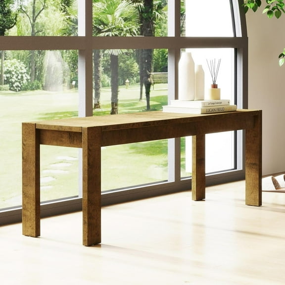 Solid Wood  47" Farmhouse Dining  Brown Narrow Entryway  for Dining Room, Living Room, Kitchen, Hallway, Window