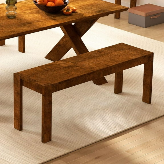 Solid Wood  47" Farmhouse Dining  Walnut Narrow Entryway  for Dining Room, Living Room, Kitchen, Hallway, Window