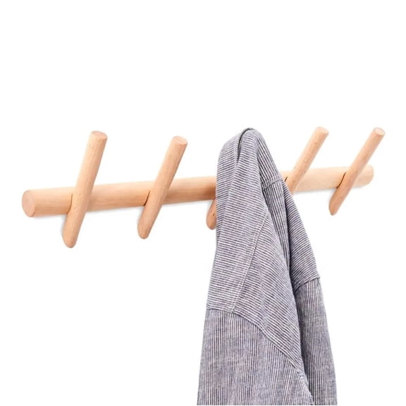Solid Wood 5 - Hook Wall Mounted Coat Rack