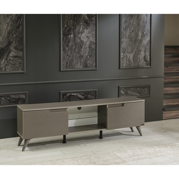 Solid Wood, 67-inch Wide / Ideal for Mid Century Modern TV Placement