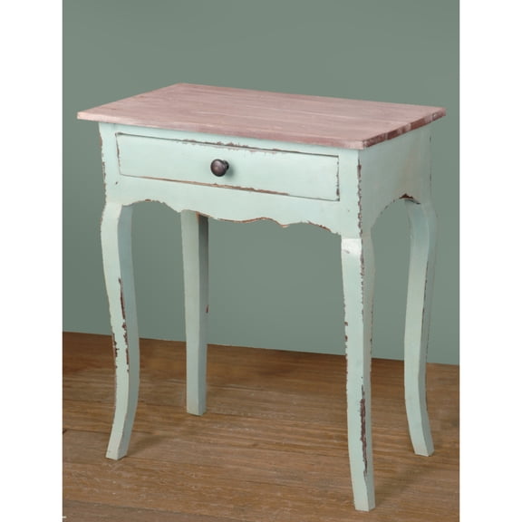 Solid Wood Accent Table - Natural Finish - Fully Assembled - Bahama Blue