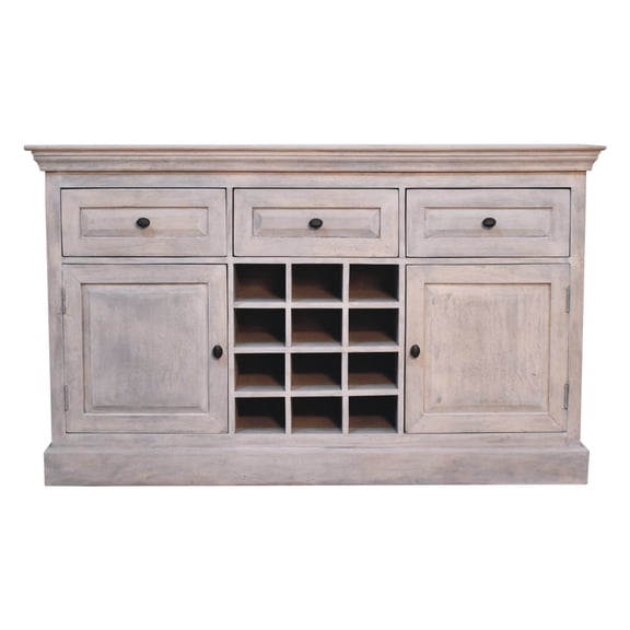 Solid Wood Acid Wash Wine Storage Unit with Ample Space for Home Wine Collection