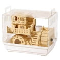 thumbnail image 1 of Solid Wood Acrylic Hamster Cage Large Space with Feeding Box & Accessories, 1 of 6