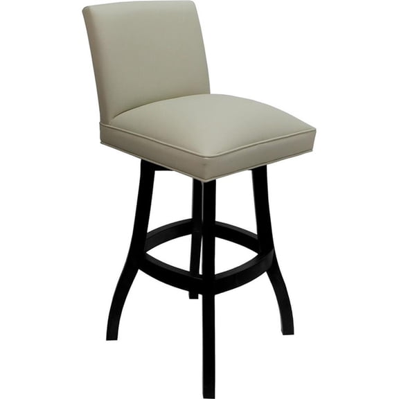 Solid Wood Bar Stool Sommerville 30" Seat - Ocean Beige Vinyl - Black