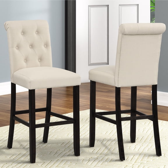 Solid Wood Barstools, Set of 2 / Perfect for Family Gatherings, Ample Seating