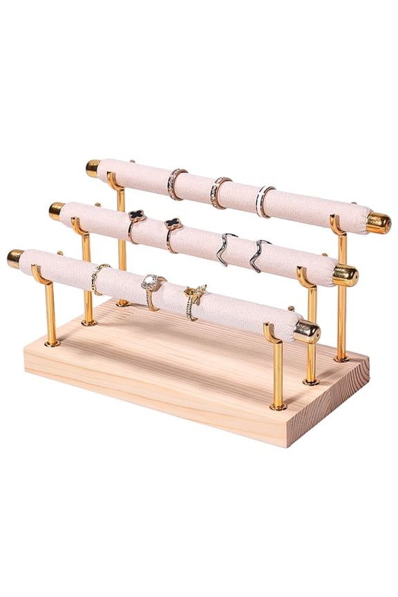 Solid Wood Base Rings Display Rack Elegant and Minimalist Jewelry Portable Jewelry Storage Rack