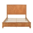 thumbnail image 1 of Solid Wood Bed Frame,Queen Platform Bed Frame with Headboard,Tall Headboard Natural Wood Bed ,No Box Spring Needed,Natural, 1 of 6