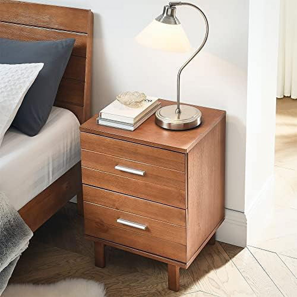 Camden Nightstand, Wood Bedside Table, 2 Drawer Nightstand with Storage ...