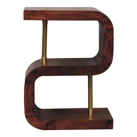 Solid Wood Bedside Table with Brass Dividers / Elegant Addition to Home Interior