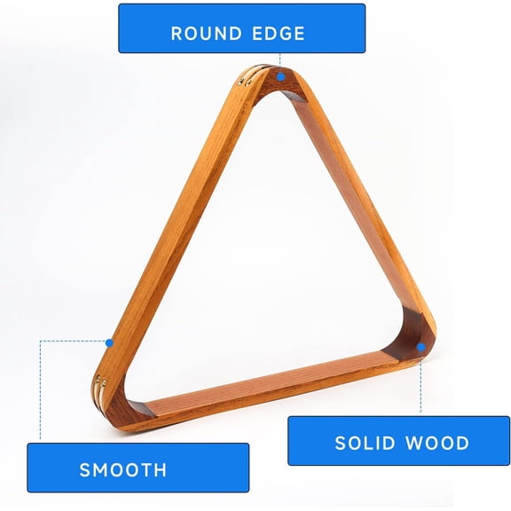 Solid Wood Billiard 8-Ball Triangle and 9-Ball Diamond Pool Ball Racks for 2-1/4 Inch Balls