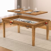 Avocahom Solid Wood Board Game Table for 4 6 with Removable Top, 54" x 31" Gaming Surface, Game Mat, 6 Cup Holders & Hobby Tray   Convertible Gaming and Dining Table for D&D , Card Game and Puzzle