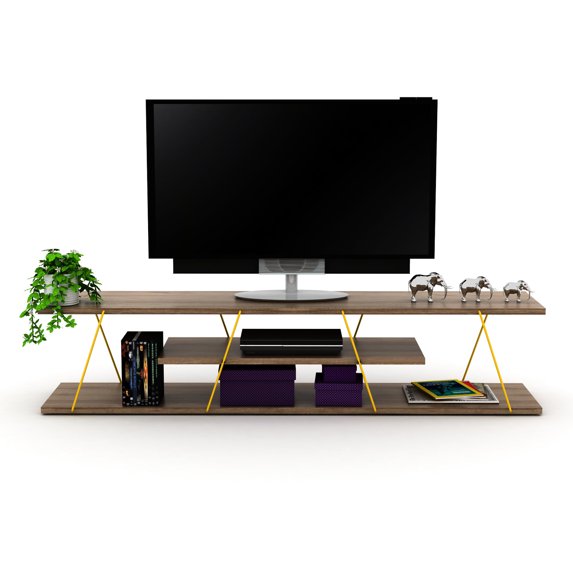 Solid Wood Build | 56 - inch Width for Large TVs | Stable and Reliable Support