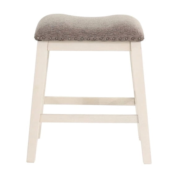Solid Wood Build - Comfortable Foam Cushion - Dining Room Seating - Set of 2 Stools