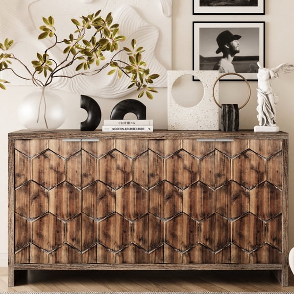 Solid Wood Build - Hexagonal Pattern on Doors - Bedroom, Guest Room - Offer Ample Storage