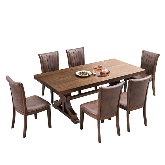 Solid Wood Chairs, MDF Table - Comfortable Seating - Restaurant - Easy to Clean